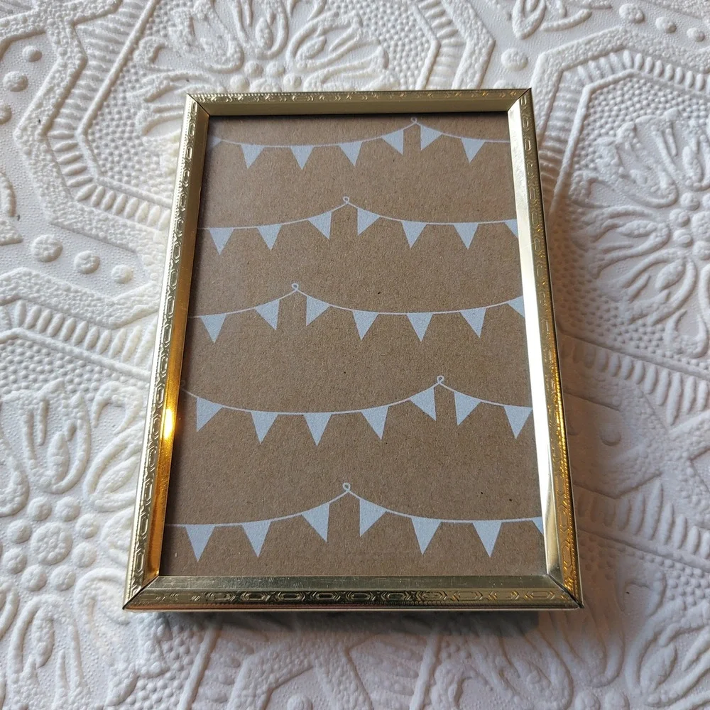 Decorel Gold Tone Metal 5x3.75 Ornate Embossed Tabletop Wall Picture Frame